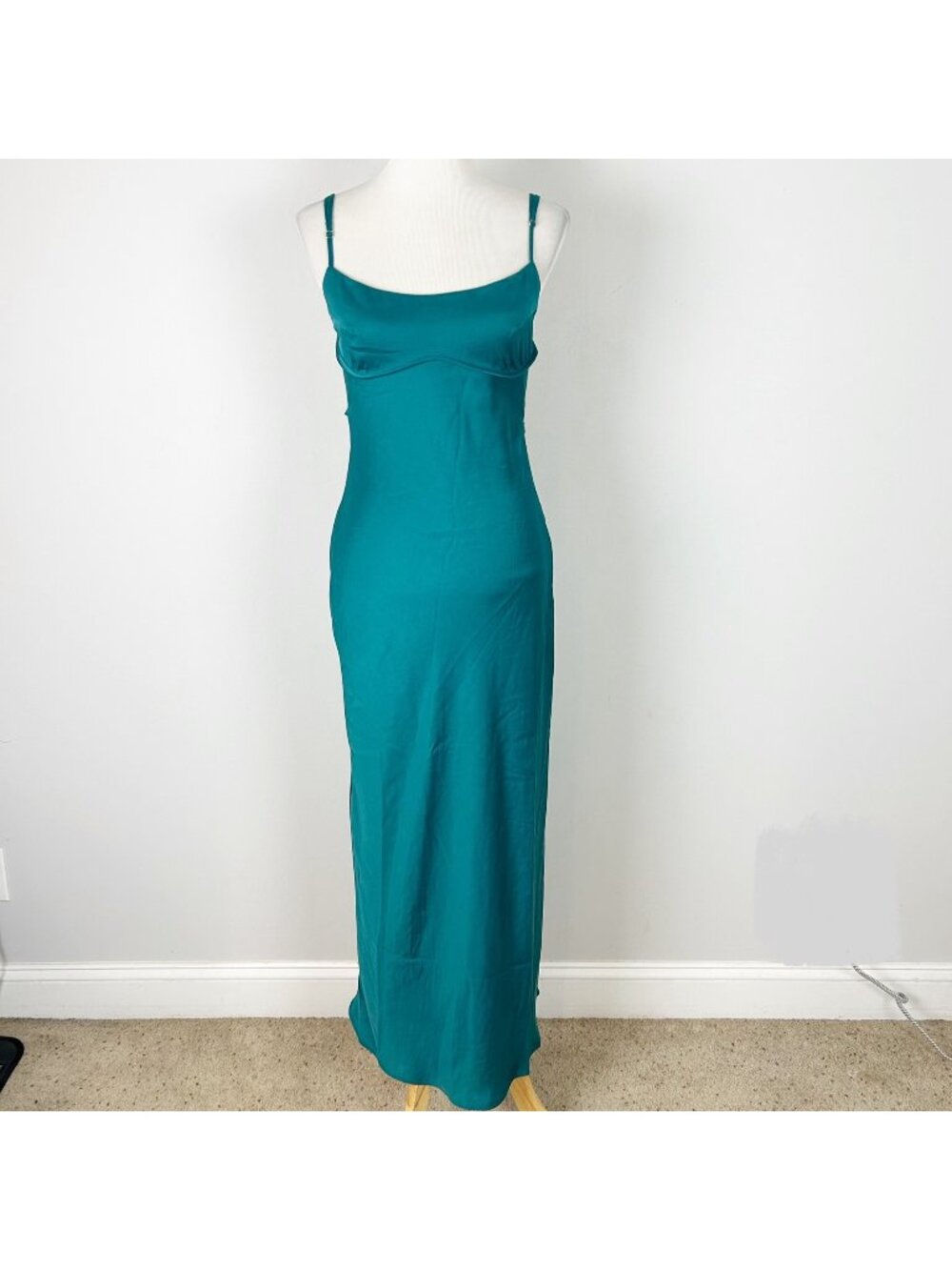 Thirty Thirty Empire Waist Slip Dress Emerald Green Size Medium Women's